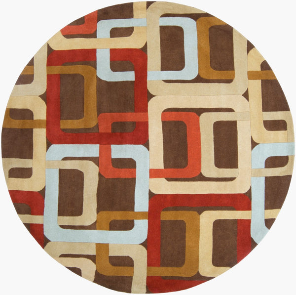 Surya Forum Fm-7007 8' X 8' Hand Tufted Wool Rug - Modern Decor, Medium Pile, Affordable Luxury, India Made Rust Wool Fm7106-99rd