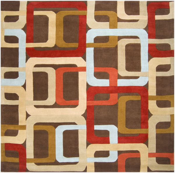 Surya Forum Fm-7007 8' X 8' Hand Tufted Wool Rug - Modern Decor, Medium Pile, Affordable Luxury, India Made Rust Wool Fm7106-8sq