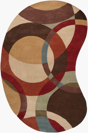 Livabliss Forum Hand Tufted Wool Area Rug with High Low Pile Texture for Living Dining Rooms Dark Brown, Bur 6' x 9' Specialty FM7108-69KDNY