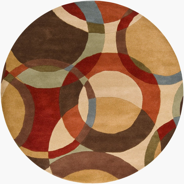 Livabliss Forum Hand Tufted Wool Area Rug with High Low Pile Texture for Living Dining Rooms Dark Brown, Bur 4' x 4' Round FM7108-4RD