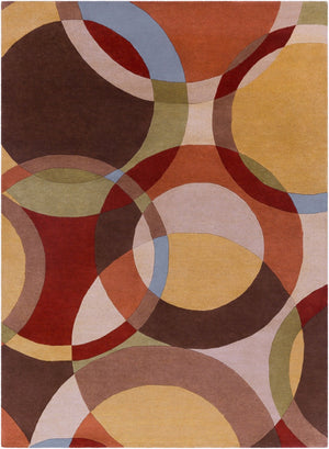 Livabliss Forum Hand Tufted Wool Area Rug with High Low Pile Texture for Living Dining Rooms Dark Brown, Bur 8' x 11' FM7108-811