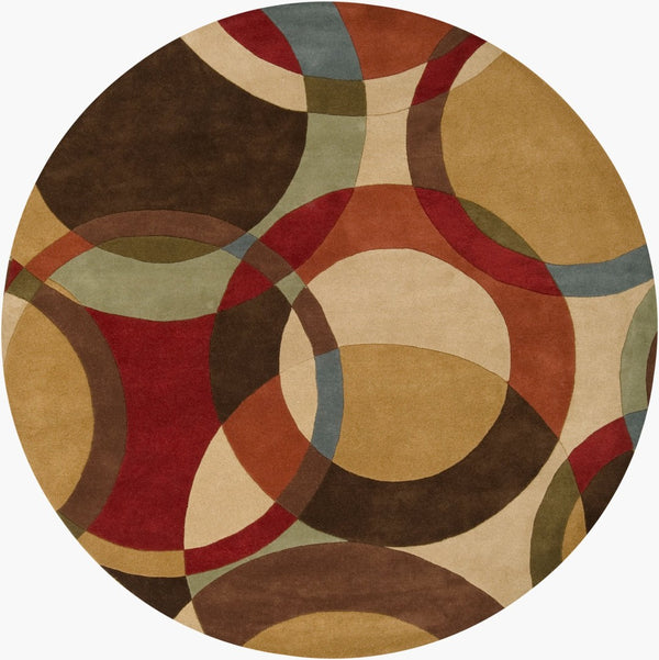 Livabliss Forum Hand Tufted Wool Area Rug with High Low Pile Texture for Living Dining Rooms Dark Brown, Bur 8' x 8' Round FM7108-8RD