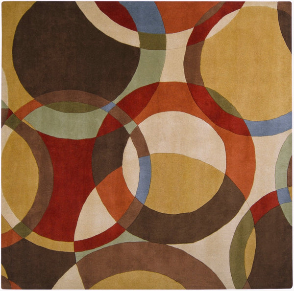 Livabliss Forum Hand Tufted Wool Area Rug with High Low Pile Texture for Living Dining Rooms Dark Brown, Bur 4' x 4' Square FM7108-4SQ