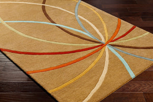 Livabliss Forum Hand Tufted Wool Area Rug with High Low Texture for Large Living Dining Rooms Mustard, Dark B 9' x 12' FM7140-912