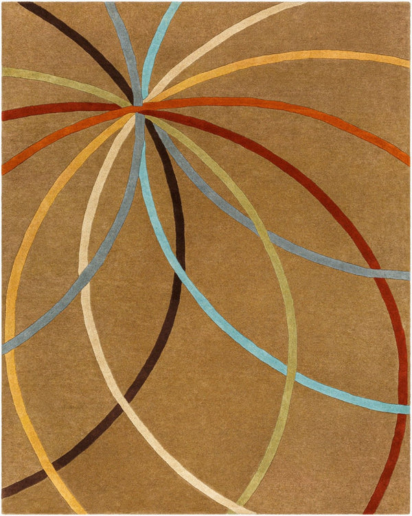 Livabliss Forum Hand Tufted Wool Area Rug with High Low Texture for Large Living Dining Rooms Mustard, Dark B 7'6" x 9'6" FM7140-7696