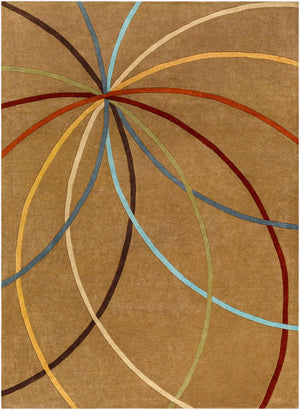 Livabliss Forum Hand Tufted Wool Area Rug with High Low Texture for Large Living Dining Rooms Mustard, Dark B 8' x 11' FM7140-811