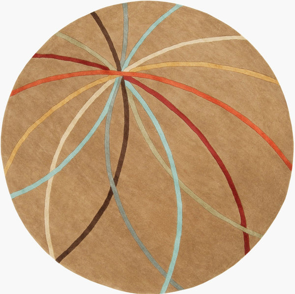 Livabliss Forum Hand Tufted Wool Area Rug with High Low Texture for Large Living Dining Rooms Mustard, Dark B 8' x 8' Round FM7140-8RD