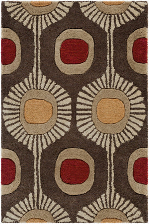 Livabliss Forum Hand Tufted Wool Area Rug High Low Pile Texture for Living Dining Spaces Dark Brown, Tan 2' x 3' FM7170-23