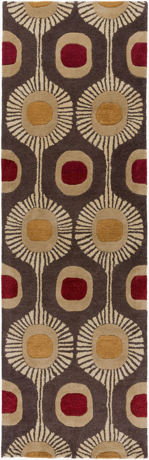 Livabliss Forum Hand Tufted Wool Area Rug High Low Pile Texture for Living Dining Spaces Dark Brown, Tan 2'6" x 8' FM7170-268