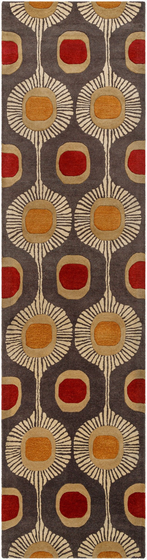 Livabliss Forum Hand Tufted Wool Area Rug High Low Pile Texture for Living Dining Spaces Dark Brown, Tan 3' x 12' FM7170-312