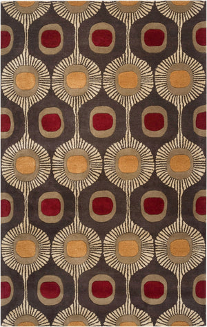 Livabliss Forum Hand Tufted Wool Area Rug High Low Pile Texture for Living Dining Spaces Dark Brown, Tan 9' x 12' FM7170-912
