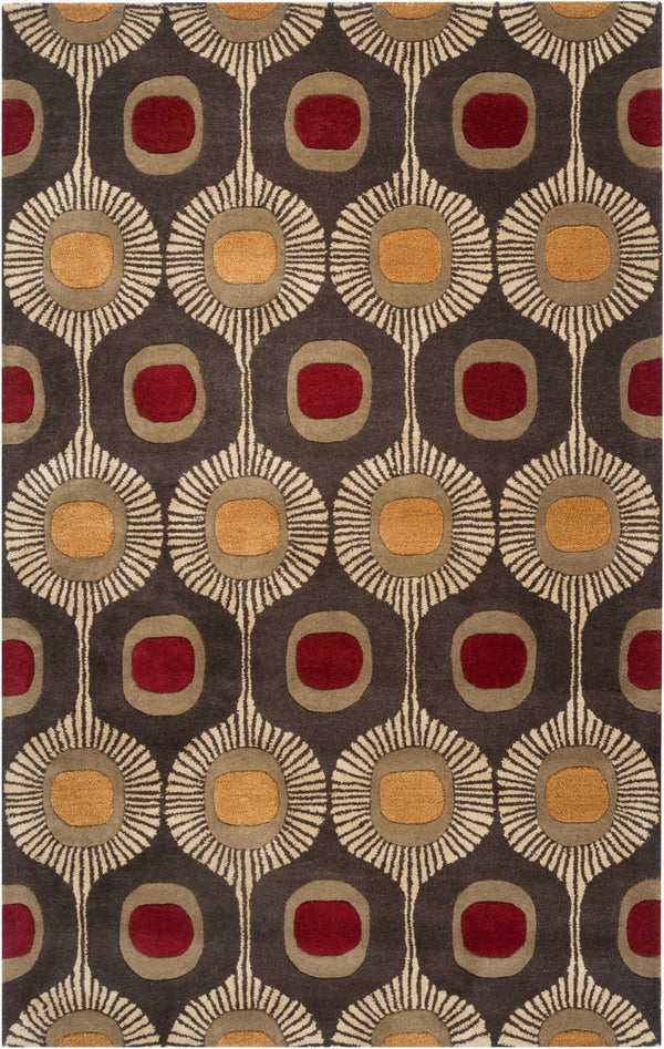 Livabliss Forum Hand Tufted Wool Area Rug High Low Pile Texture for Living Dining Spaces Dark Brown, Tan 9' x 12' FM7170-912