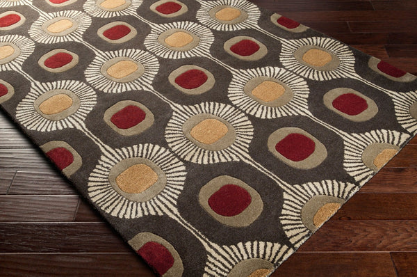 Livabliss Forum Hand Tufted Wool Area Rug High Low Pile Texture for Living Dining Spaces Dark Brown, Tan 8' x 8' Round FM7170-8RD