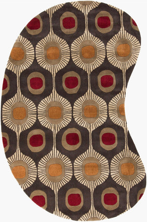 Livabliss Forum Hand Tufted Wool Area Rug High Low Pile Texture for Living Dining Spaces Dark Brown, Tan 6' x 9' Specialty FM7170-69KDNY