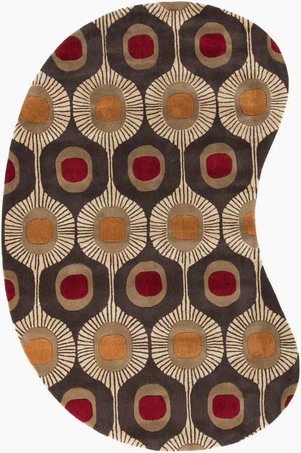 Livabliss Forum Hand Tufted Wool Area Rug High Low Pile Texture for Living Dining Spaces Dark Brown, Tan 6' x 9' Specialty FM7170-69KDNY
