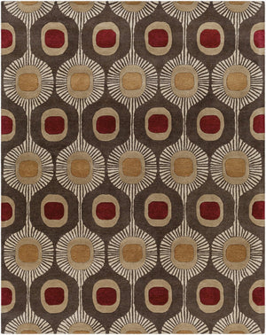 Livabliss Forum Hand Tufted Wool Area Rug High Low Pile Texture for Living Dining Spaces Dark Brown, Tan 7'6" x 9'6" FM7170-7696