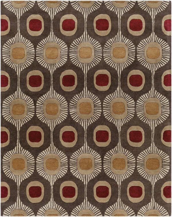 Livabliss Forum Hand Tufted Wool Area Rug High Low Pile Texture for Living Dining Spaces Dark Brown, Tan 7'6" x 9'6" FM7170-7696