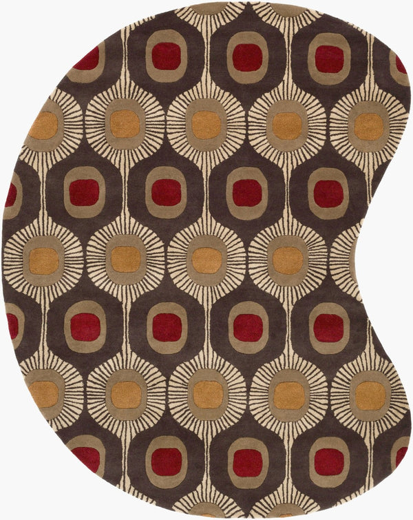 Livabliss Forum Hand Tufted Wool Area Rug High Low Pile Texture for Living Dining Spaces Dark Brown, Tan 8' x 10' FM7170-810KDNY