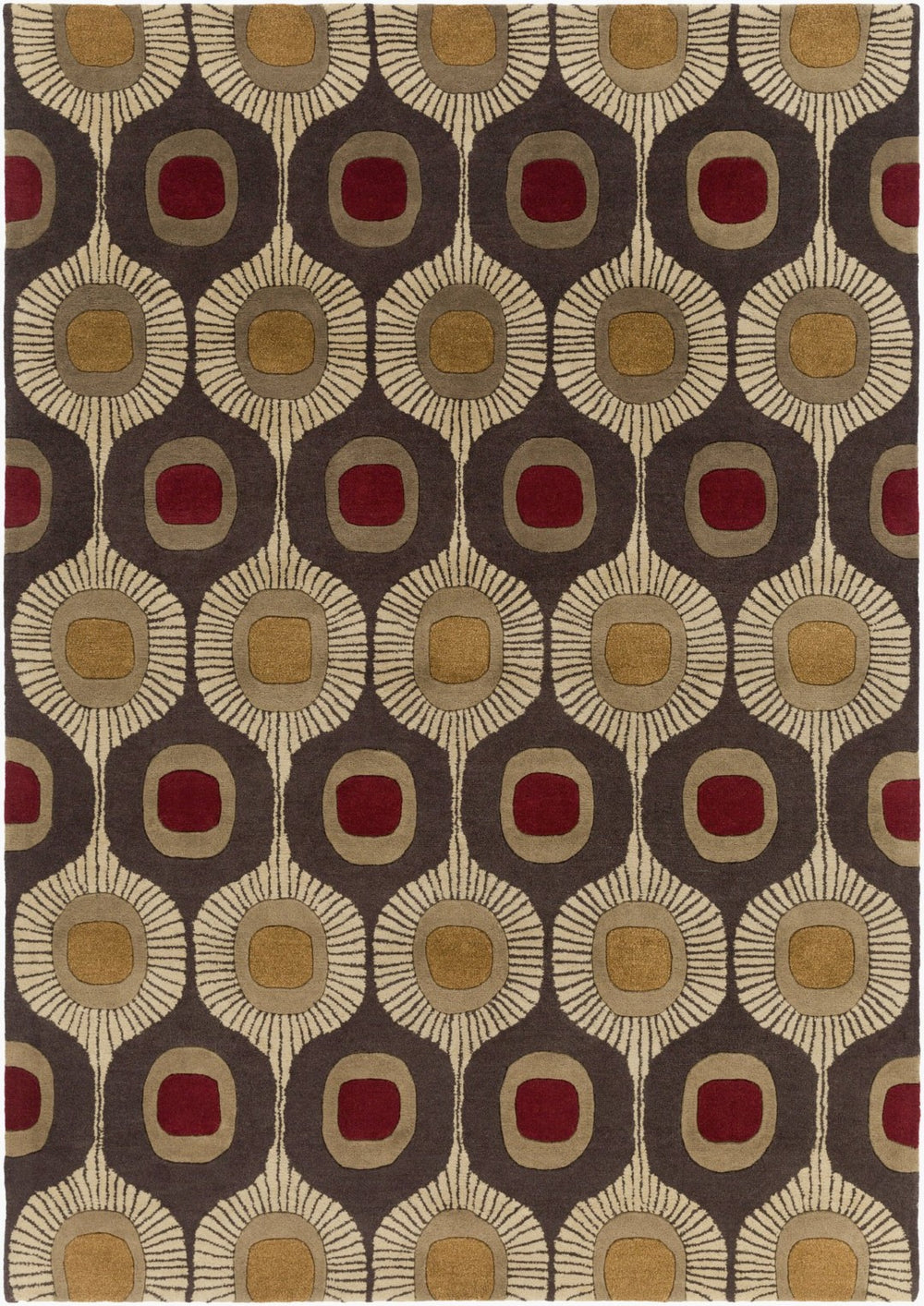 Livabliss Forum Hand Tufted Wool Area Rug High Low Pile Texture for Living Dining Spaces Dark Brown, Tan 8' x 11' FM7170-811