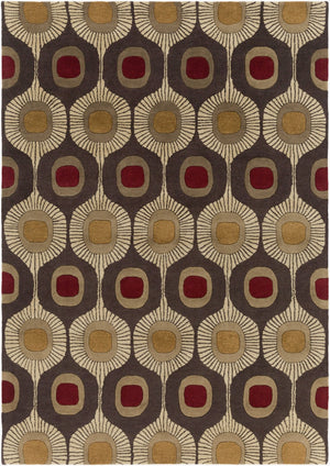 Livabliss Forum Hand Tufted Wool Area Rug High Low Pile Texture for Living Dining Spaces Dark Brown, Tan 8' x 11' FM7170-811
