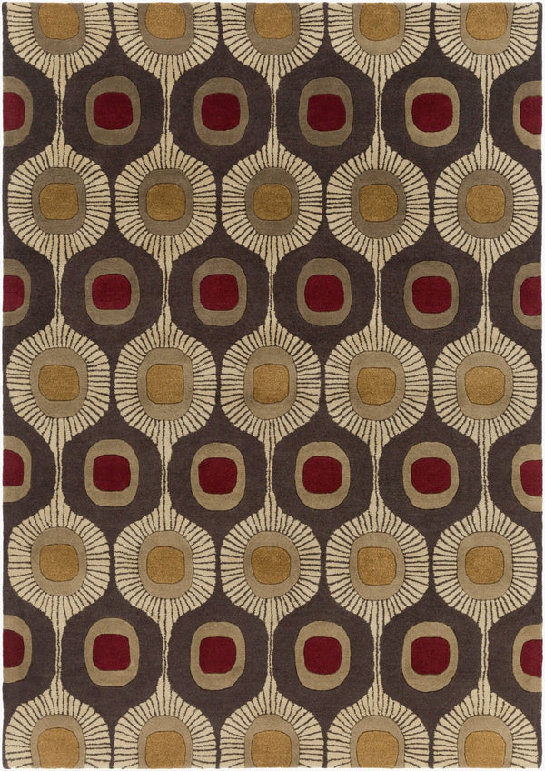 Livabliss Forum Hand Tufted Wool Area Rug High Low Pile Texture for Living Dining Spaces Dark Brown, Tan 8' x 11' FM7170-811