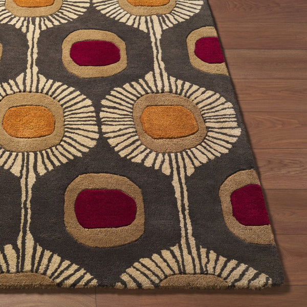 Livabliss Forum Hand Tufted Wool Area Rug High Low Pile Texture for Living Dining Spaces Dark Brown, Tan 8' x 8' Round FM7170-8RD