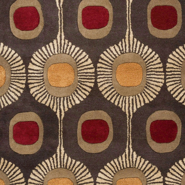 Livabliss Forum Hand Tufted Wool Area Rug High Low Pile Texture for Living Dining Spaces Dark Brown, Tan 8' x 8' Round FM7170-8RD