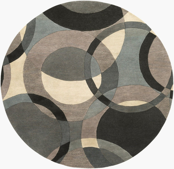 Livabliss Forum Hand Tufted Wool Area Rug with High Low Pile for Large Living Rooms Taupe, Deep Tea 6' x 6' Round FM7193-6RD