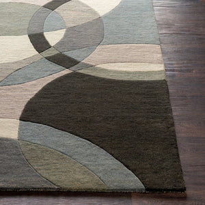 Livabliss Forum Hand Tufted Wool Area Rug with High Low Pile for Large Living Rooms Taupe, Deep Tea 6' x 6' Round FM7193-6RD