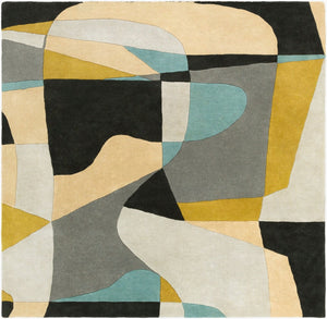 Livabliss Forum Hand Tufted Wool Area Rug with High Low Texture for Modern Living Spaces Olive, Dusty Sa 4' x 4' Square FM7194-4SQ