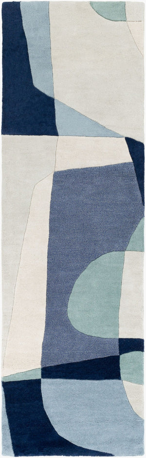 Livabliss Forum Fm-7195 Hand Tufted Wool Area Rug High Low Pile for Large Living Rooms Dusty Sage, Nav 2'6" x 8' FM7195-268