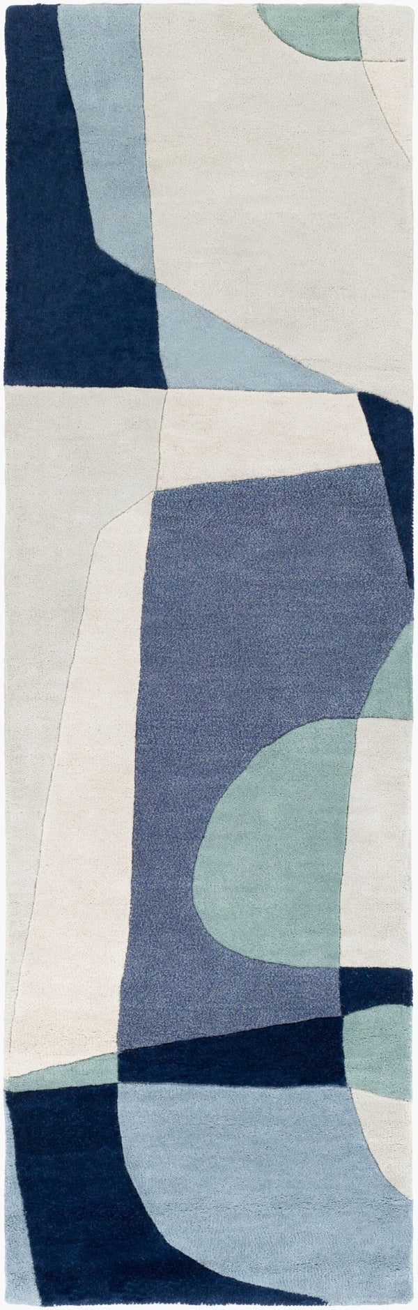 Livabliss Forum Fm-7195 Hand Tufted Wool Area Rug High Low Pile for Large Living Rooms Dusty Sage, Nav 2'6" x 8' FM7195-268