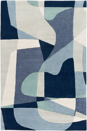 Livabliss Forum Fm-7195 Hand Tufted Wool Area Rug High Low Pile for Large Living Rooms Dusty Sage, Nav 12' x 15' FM7195-1215