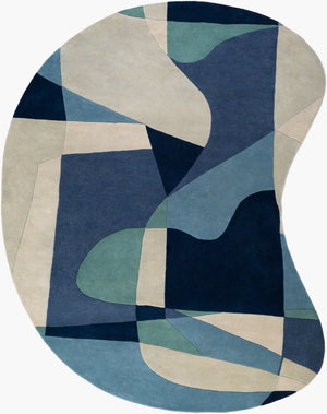 Livabliss Forum Fm-7195 Hand Tufted Wool Area Rug High Low Pile for Large Living Rooms Dusty Sage, Nav 8' x 10' FM7195-810KDNY