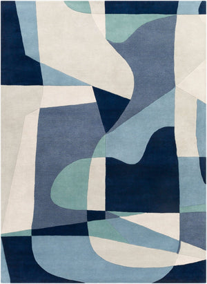 Livabliss Forum Fm-7195 Hand Tufted Wool Area Rug High Low Pile for Large Living Rooms Dusty Sage, Nav 8' x 11' FM7195-811