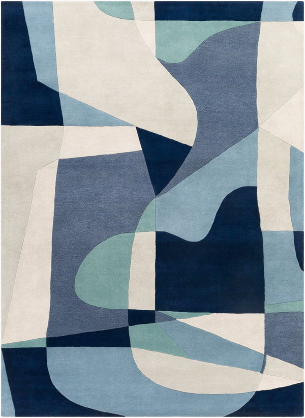 Livabliss Forum Fm-7195 Hand Tufted Wool Area Rug High Low Pile for Large Living Rooms Dusty Sage, Nav 8' x 11' FM7195-811