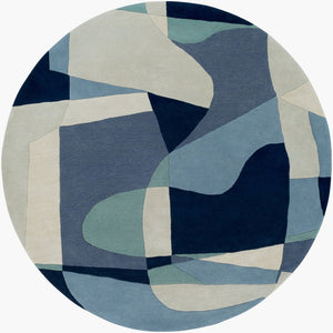 Livabliss Forum Fm-7195 Hand Tufted Wool Area Rug High Low Pile for Large Living Rooms Dusty Sage, Nav 6' x 6' Round FM7195-6RD