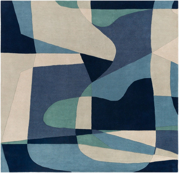Livabliss Forum Fm-7195 Hand Tufted Wool Area Rug High Low Pile for Large Living Rooms Dusty Sage, Nav 6' x 6' Square FM7195-6SQ