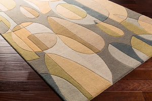 Surya Forum Fm-7007 8' X 8' Hand Tufted Wool Rug - Modern Decor, Medium Pile, Affordable Luxury, India Made Deep Teal Wool Fm7197-312