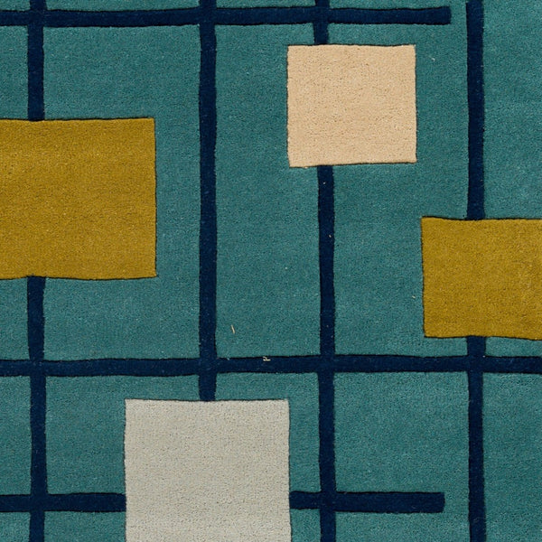 Livabliss Forum Hand Tufted Wool Area Rug with High Low Pile for Living or Dining Rooms Sage, Dark Blue 12' x 15' FM7201-1215