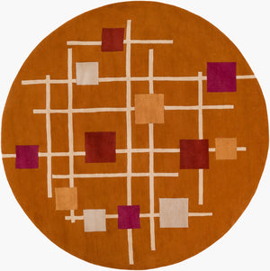 Surya Forum Fm-7007 8' X 8' Hand Tufted Wool Rug - Modern Decor, Medium Pile, Affordable Luxury, India Made Rust Wool Fm7202-8rd