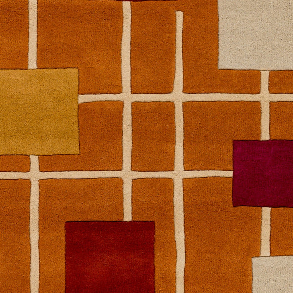 Surya Forum Fm-7007 8' X 8' Hand Tufted Wool Rug - Modern Decor, Medium Pile, Affordable Luxury, India Made Rust Wool Fm7202-8rd