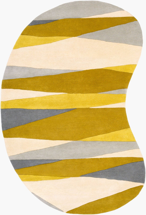 Livabliss Forum Hand Tufted Wool Area Rug with High Low Pile Texture for Living Room Ivory, Tan 6' x 9' Specialty FM7203-69KDNY