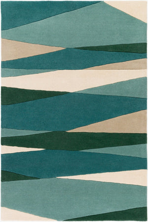 Livabliss Forum Hand Tufted Wool Area Rug High Low Pile Artisan Crafted Living Room Accent Seafoam, Dark G 10' x 14' FM7204-1014