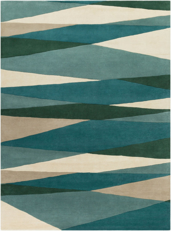 Livabliss Forum Hand Tufted Wool Area Rug High Low Pile Artisan Crafted Living Room Accent Seafoam, Dark G 8' x 11' FM7204-811