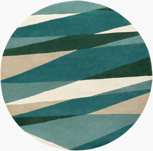 Livabliss Forum Hand Tufted Wool Area Rug High Low Pile Artisan Crafted Living Room Accent Seafoam, Dark G 9'9" x 9'9" Round FM7204-99RD