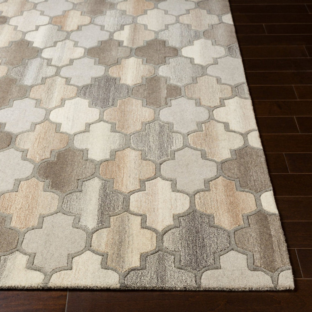 Livabliss Forum Hand-tufted Wool Area Rug High-low Pile Cottage Accent for Bedroom or Entryway Charcoal, Taupe 4' x 4' FM7208-4SQ
