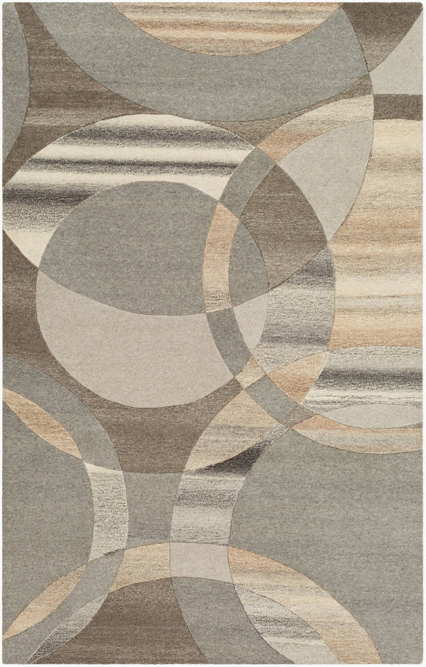 Livabliss Forum Hand Tufted Wool Living Room Rug with High Low Pile Texture in India Charcoal, Taupe 9' x 12' FM7210-912