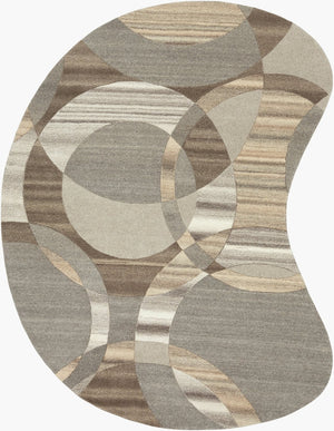 Livabliss Forum Hand Tufted Wool Living Room Rug with High Low Pile Texture in India Charcoal, Taupe 8' x 10' FM7210-810KDNY