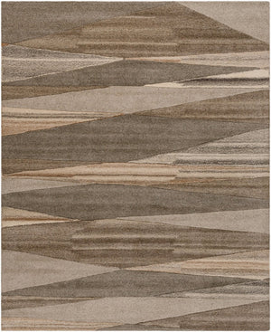 Livabliss Forum Hand Tufted Wool Area Rug High Low Pile Geometric Living Room Floor Accent Charcoal, Taupe 7'6" x 9'6" FM7211-7696